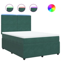 vidaXL Boxspringbett mit Matratze Dunkelgrün 160x200 cm Samt vidaXL Boxspringbett mit Matratze Dunkelgrün 160x200 cm Samt