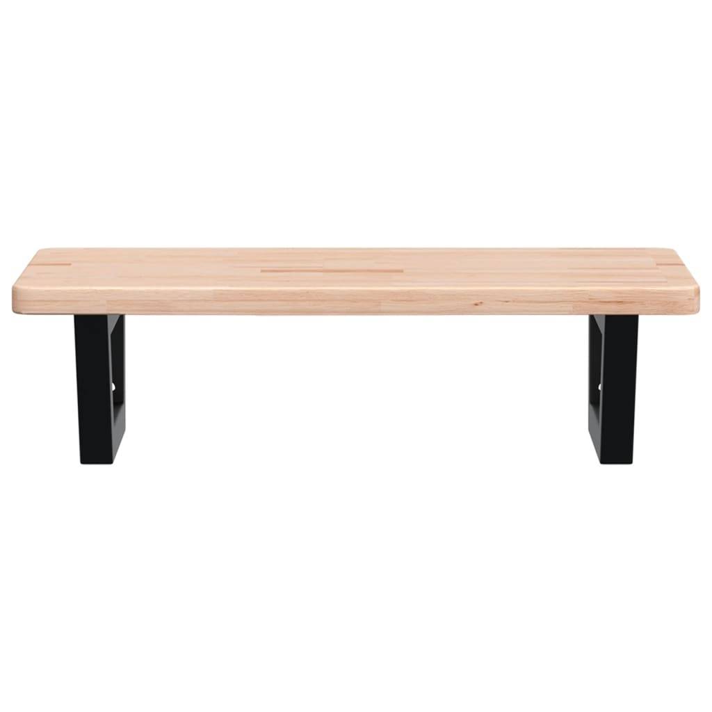 vidaXL Waschtischplatte mit Halterung Stahl und Massivholz Eiche