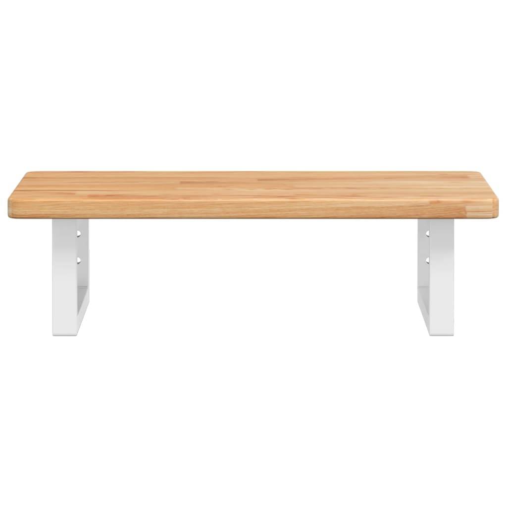 vidaXL Waschtischplatte mit Halterung Stahl und Massivholz Eiche