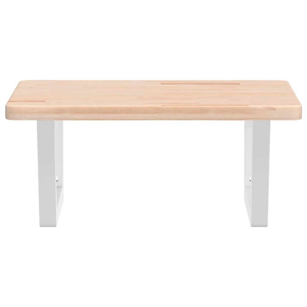 vidaXL Waschtischplatte mit Halterung Stahl und Massivholz Eiche