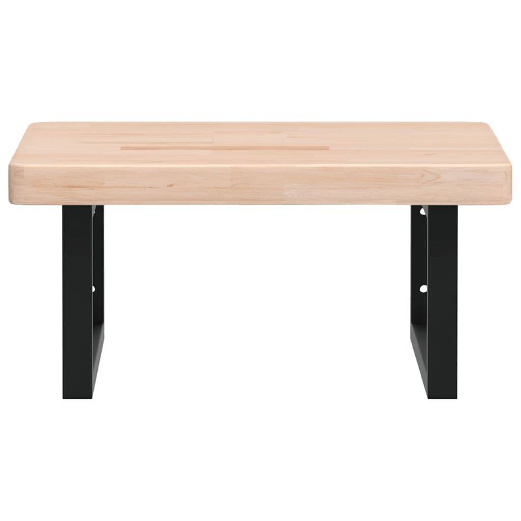 vidaXL Waschtischplatte mit Halterung Stahl und Massivholz Eiche