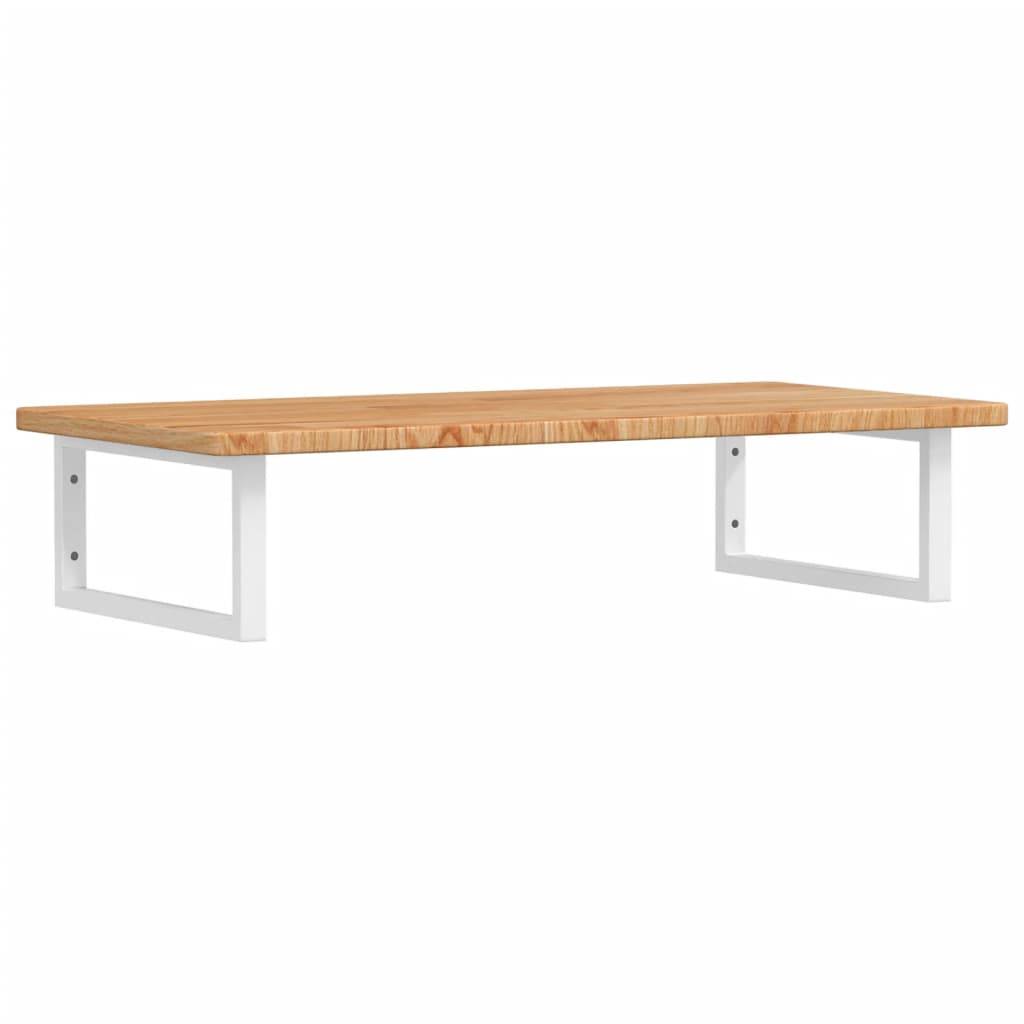 vidaXL Waschtischplatte mit Halterung Stahl und Massivholz Eiche