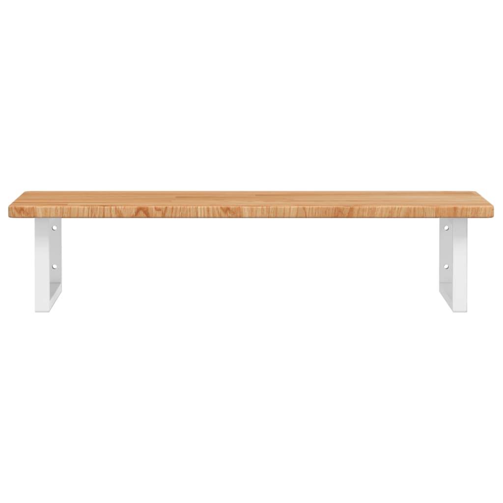 vidaXL Waschtischplatte mit Halterung Stahl und Massivholz Eiche