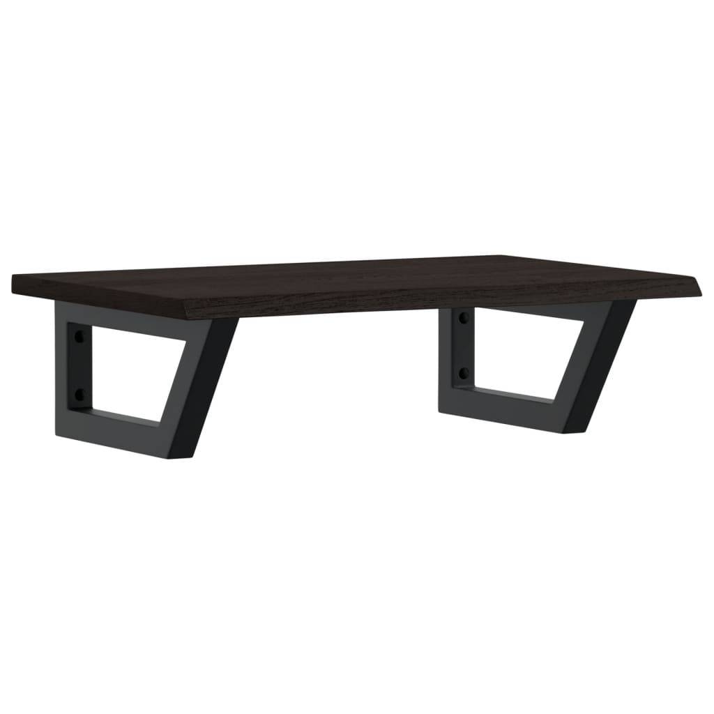 vidaXL Waschtischplatte mit Halterung Stahl und Massivholz Eiche