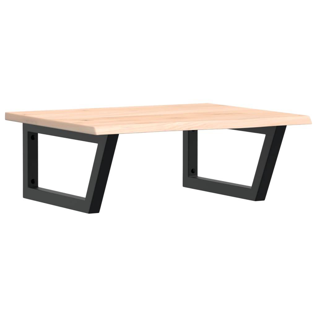 vidaXL Waschtischplatte mit Halterung Stahl und Massivholz Eiche