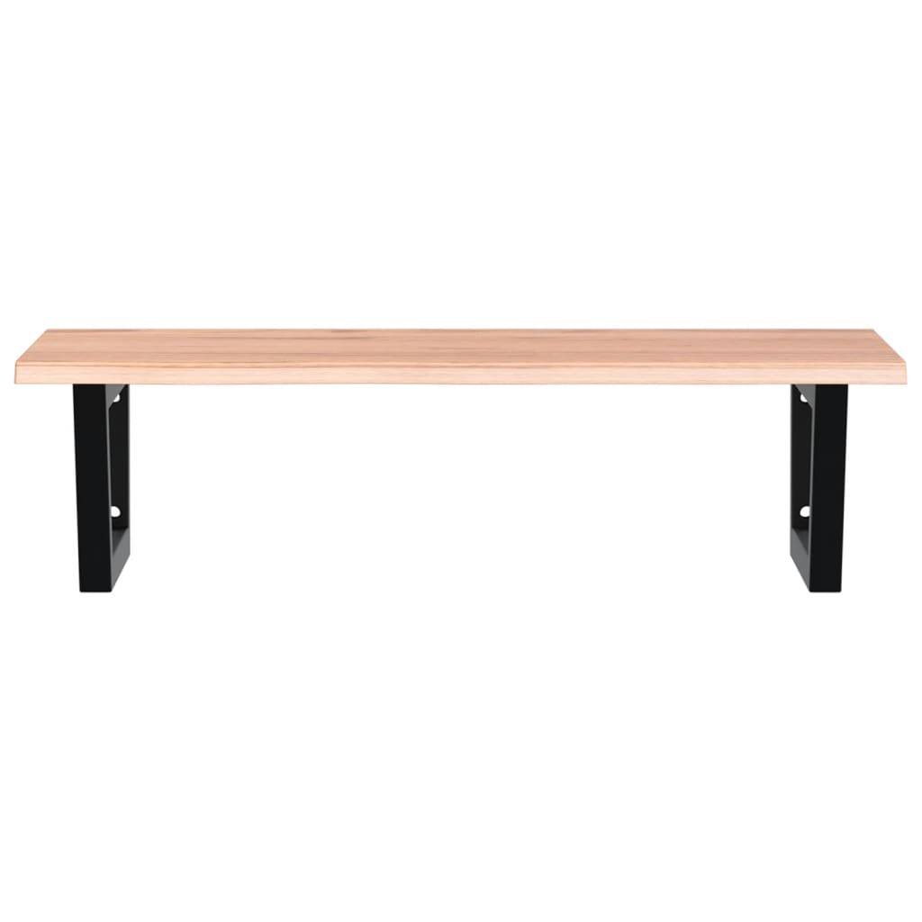 vidaXL Waschtischplatte mit Halterung Stahl und Massivholz Eiche