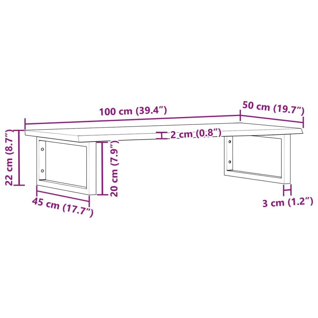 vidaXL Waschtischplatte mit Halterung Stahl und Massivholz Eiche