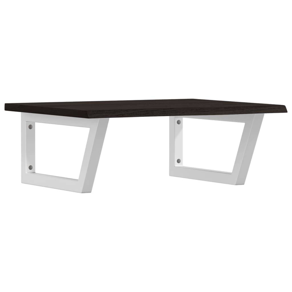 vidaXL Waschtischplatte mit Halterung Stahl und Massivholz Eiche