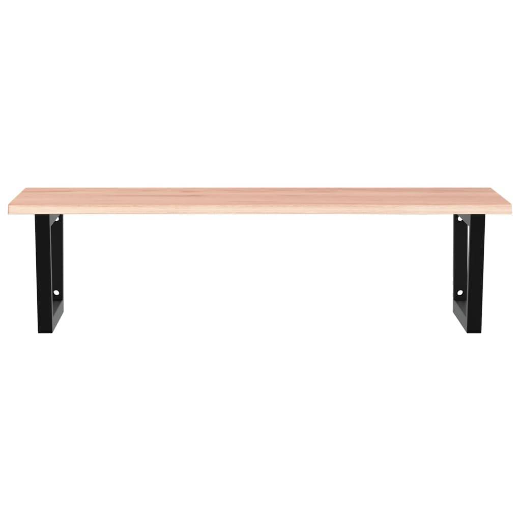 vidaXL Waschtischplatte mit Halterung Stahl und Massivholz Eiche