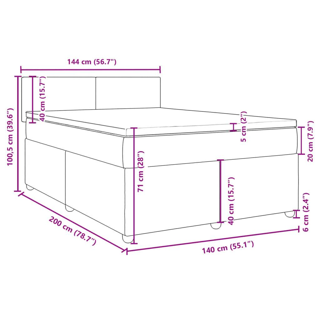 vidaXL Boxspringbett mit Matratze Creme 140x200 cm Stoff