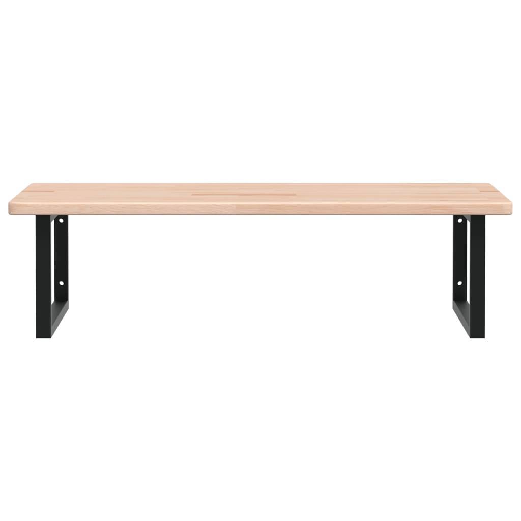 vidaXL Waschtischplatte mit Halterung Stahl und Massivholz Eiche