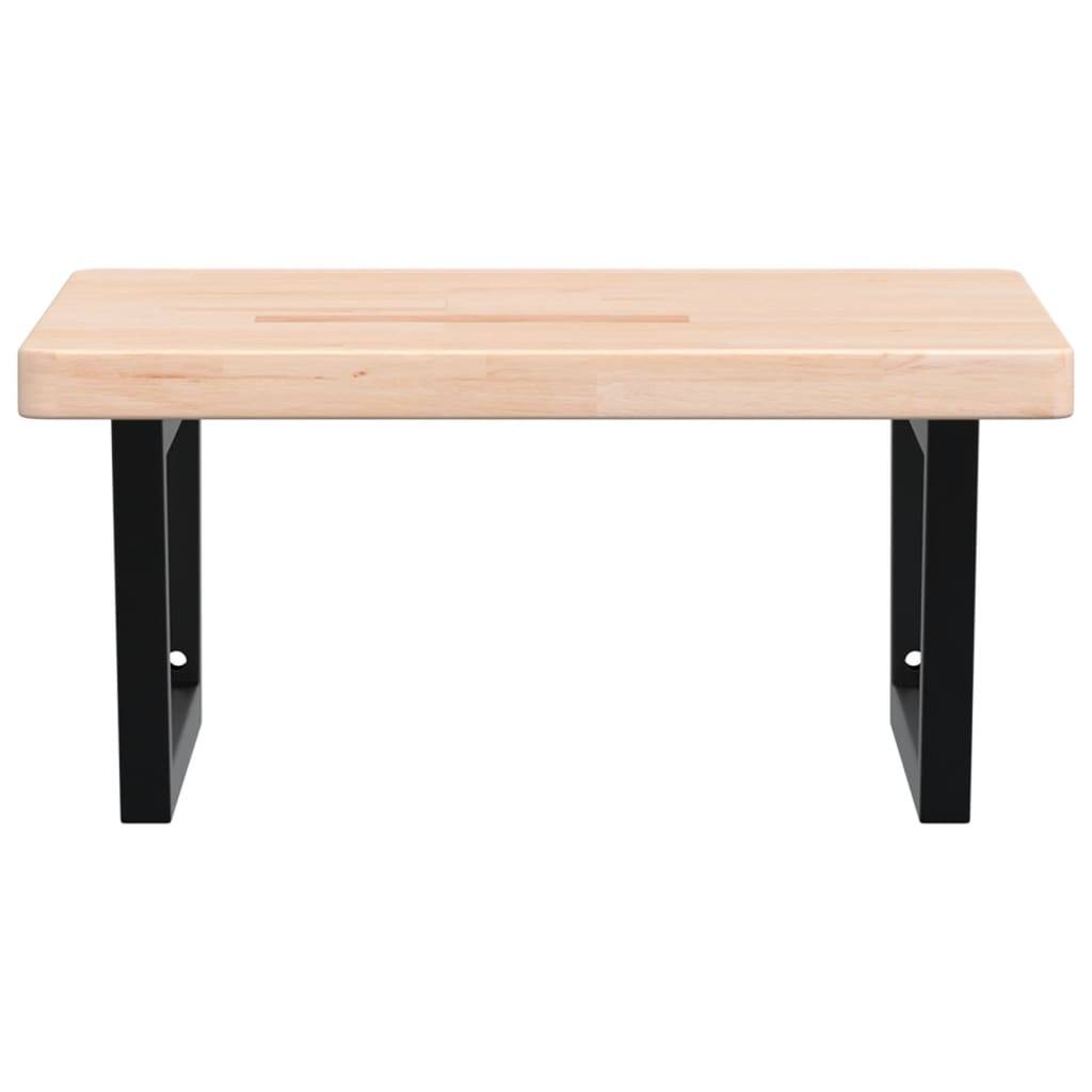 vidaXL Waschtischplatte mit Halterung Stahl und Massivholz Eiche