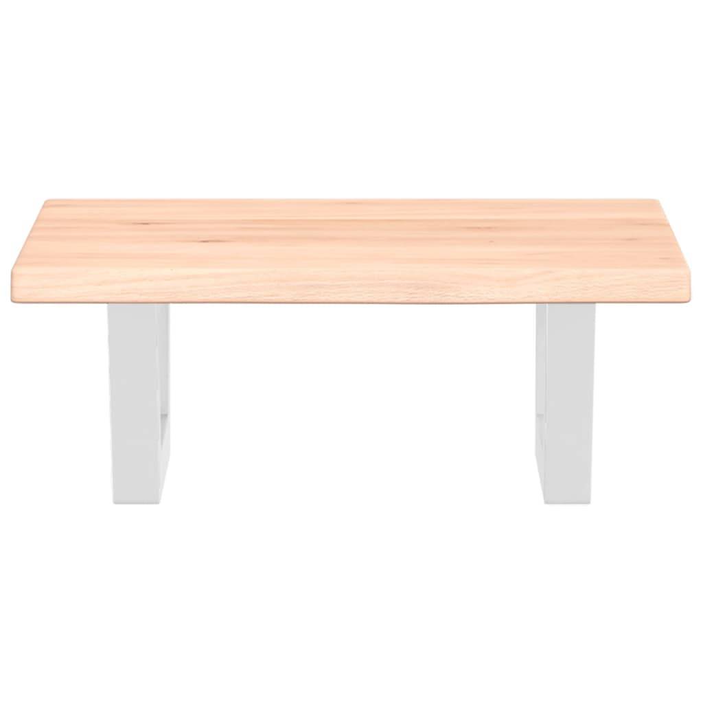 vidaXL Waschtischplatte mit Halterung Stahl und Massivholz Eiche