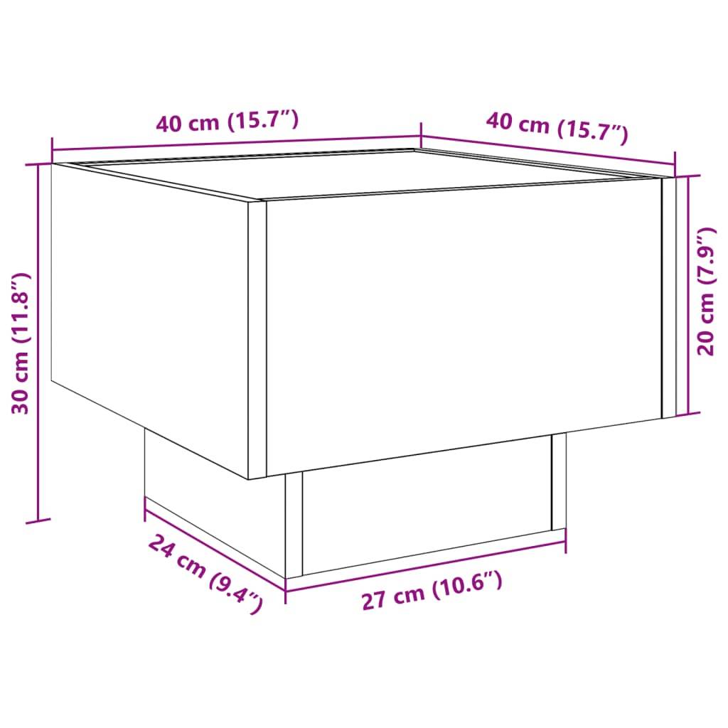 vidaXL Beistelltisch mit LED Weiß 40x40x30 cm Holzwerkstoff