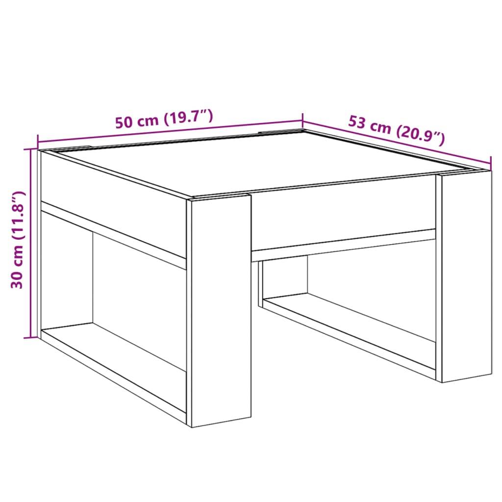 vidaXL Couchtisch mit Infinity-LED Räuchereiche 50x53x30 cm