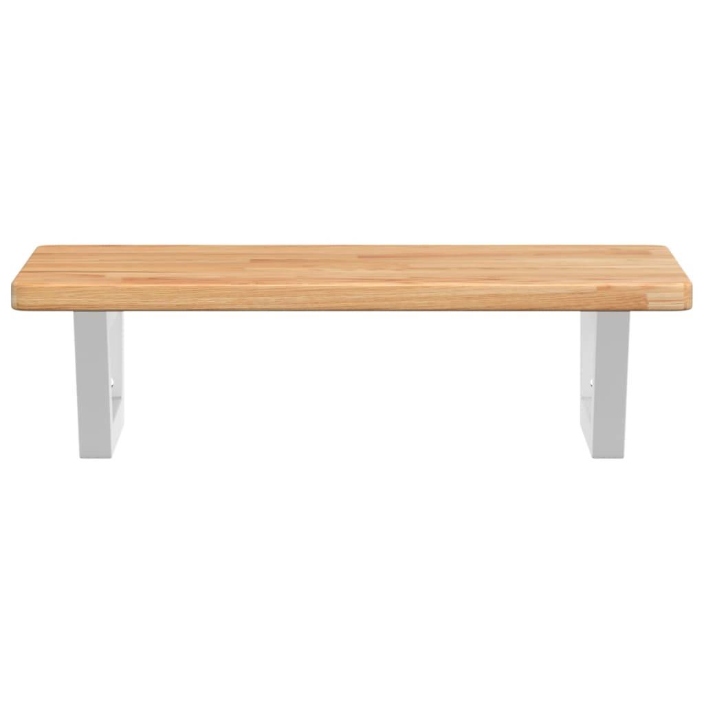 vidaXL Waschtischplatte mit Halterung Stahl und Massivholz Eiche