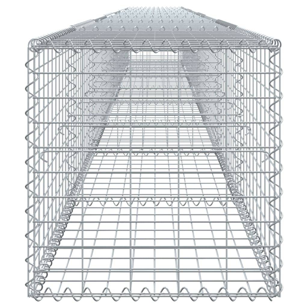 vidaXL Gabione mit Deckel 800x50x50 cm Verzinktes Eisen