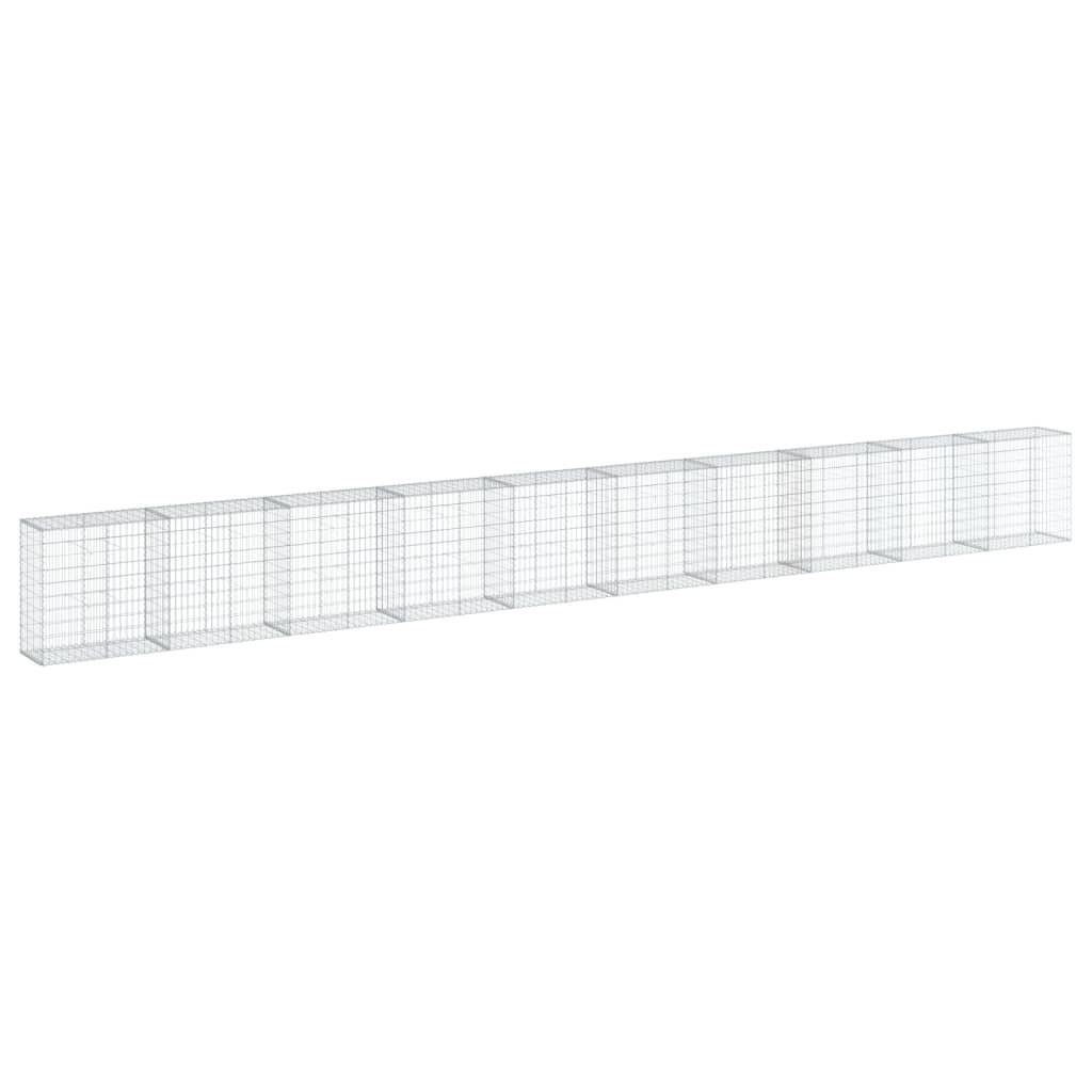 vidaXL Gabione mit Deckel 1000x50x100 cm Verzinktes Eisen