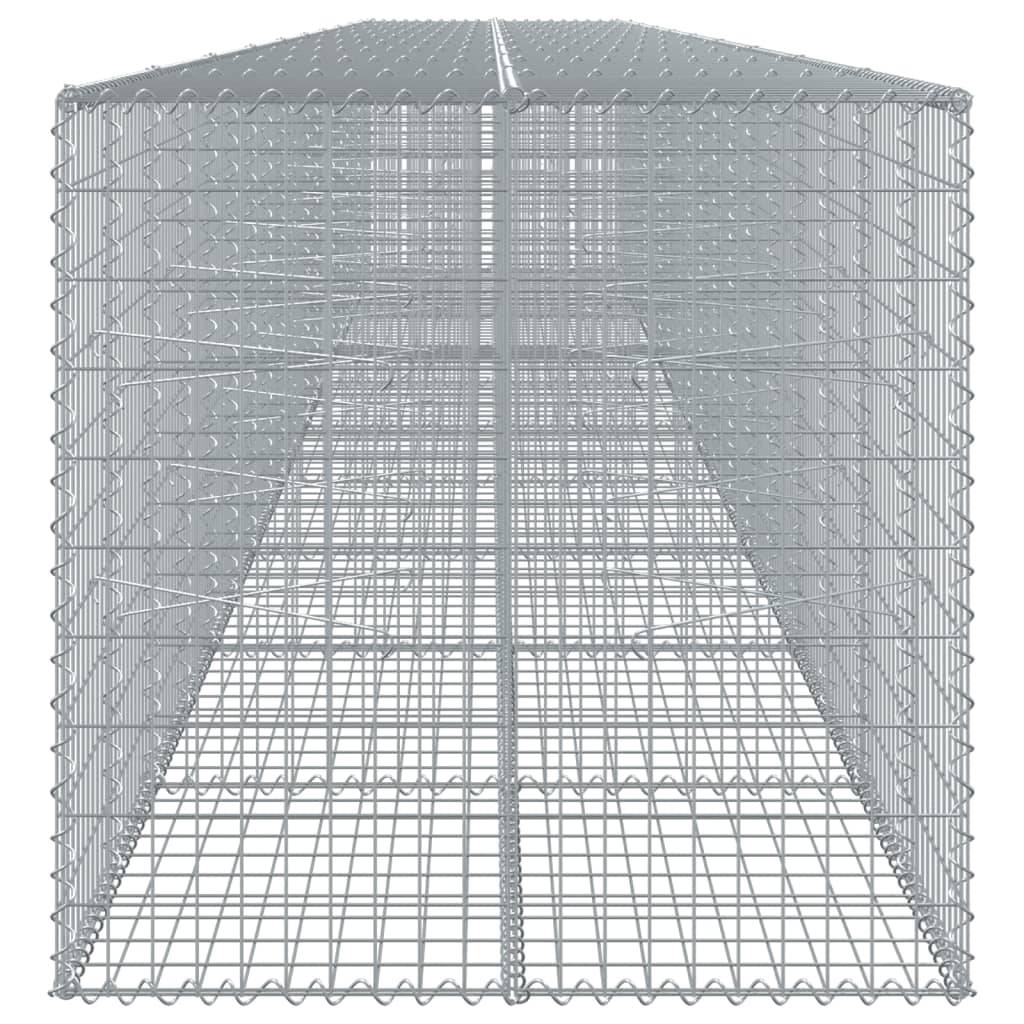 vidaXL Gabione mit Deckel 1000x100x100 cm Verzinktes Eisen