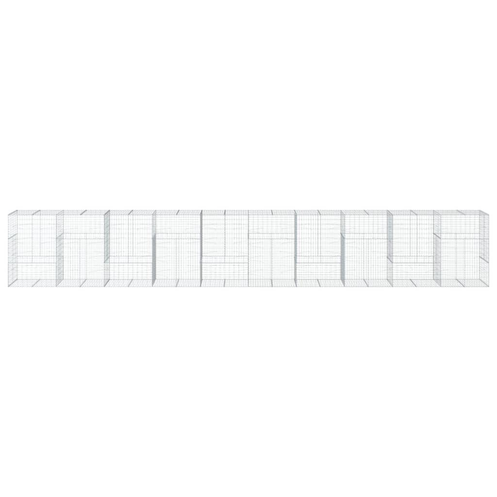 vidaXL Gabione mit Deckel 1000x100x150 cm Verzinktes Eisen