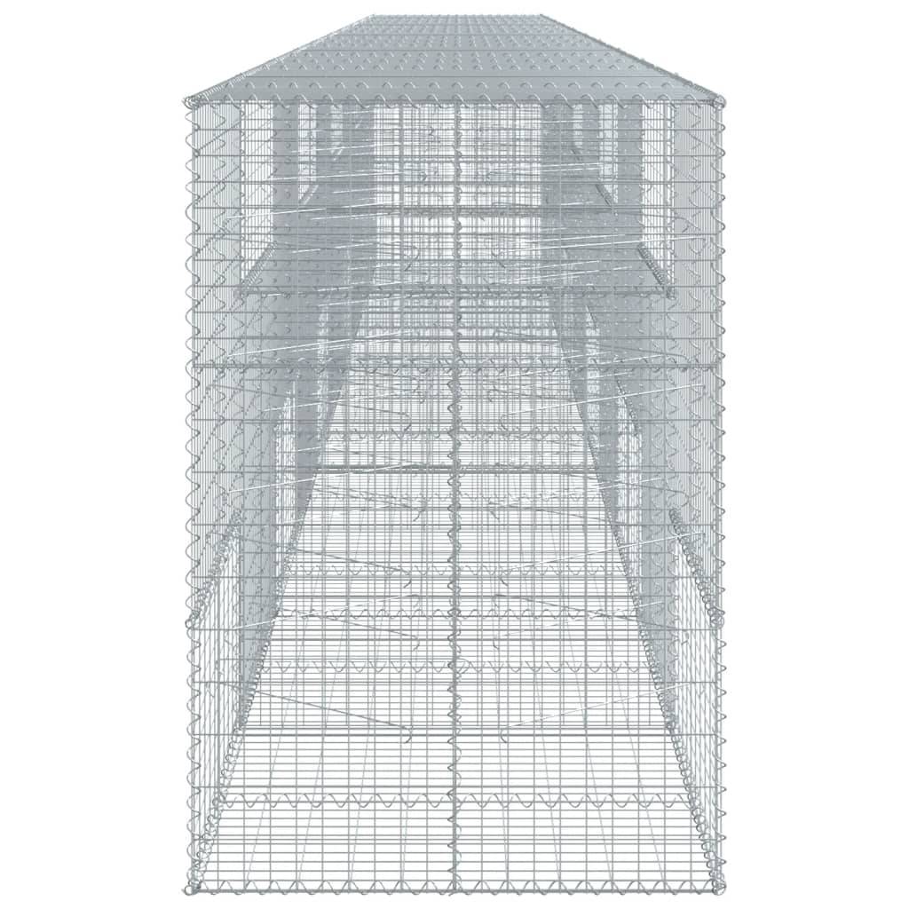 vidaXL Gabione mit Deckel 1000x100x150 cm Verzinktes Eisen