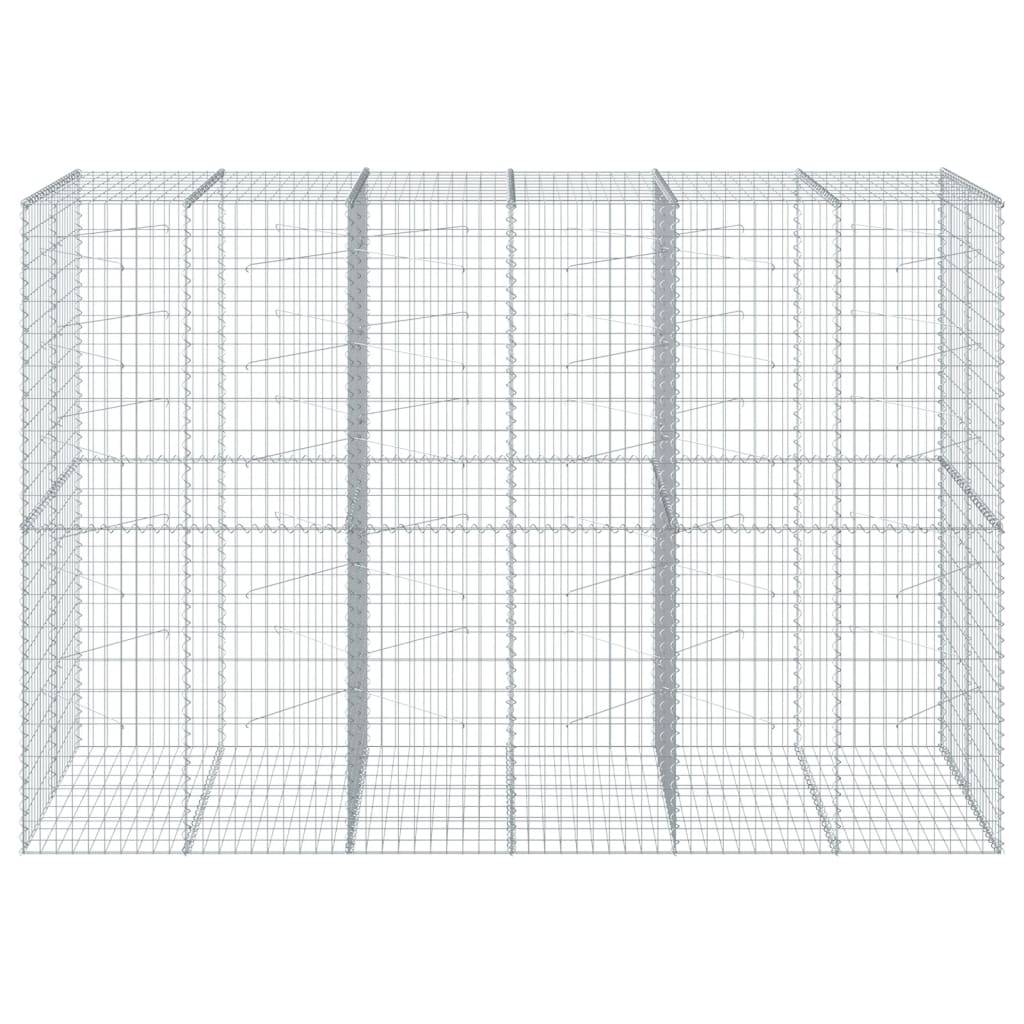 vidaXL Gabione mit Deckel 300x100x200 cm Verzinktes Eisen