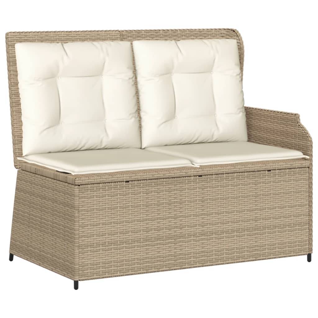 vidaXL 6-tlg. Garten-Lounge-Set mit Kissen Beige Poly Rattan