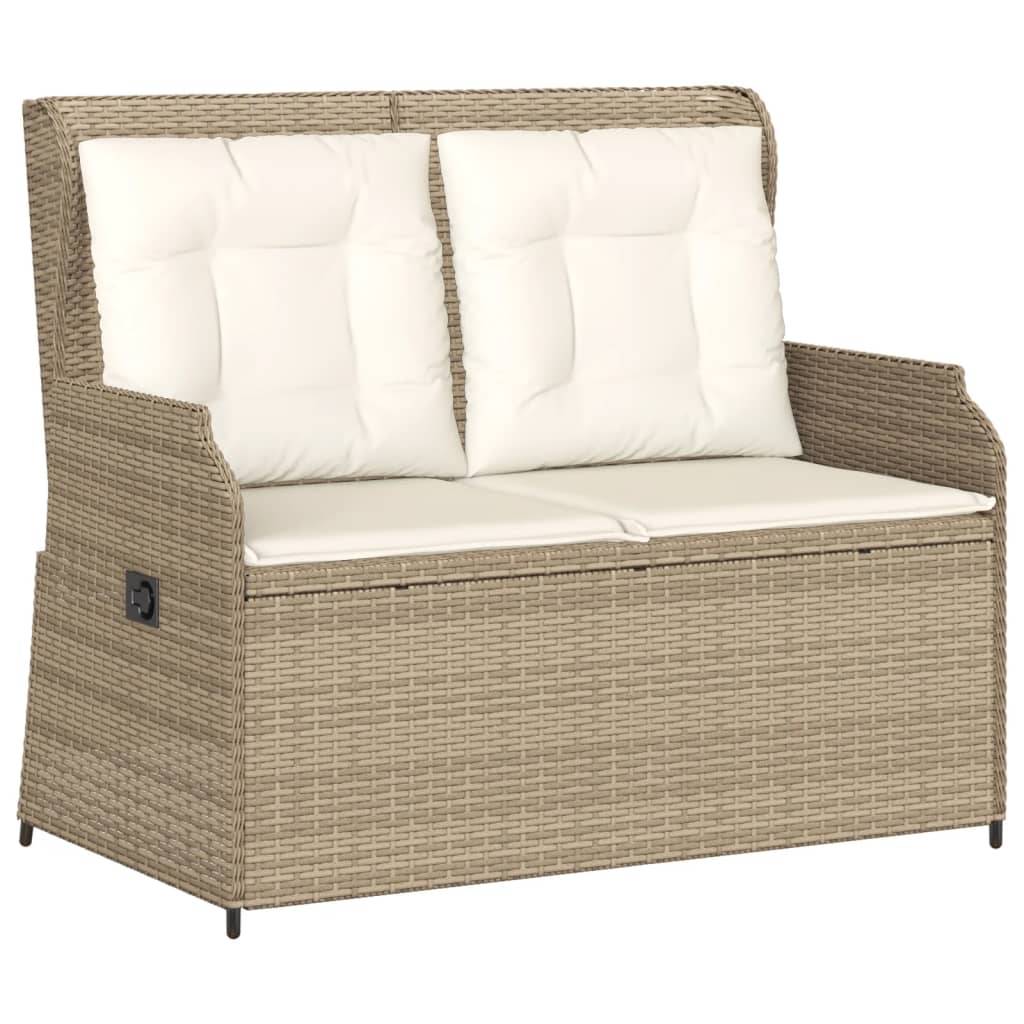 vidaXL 3-tlg. Garten-Lounge-Set mit Kissen Beige Poly Rattan