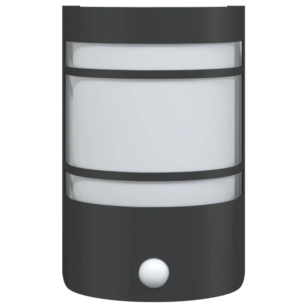 vidaXL Außenwandleuchten mit Bewegungsmelder 2 Stk. Schwarz Edelstahl