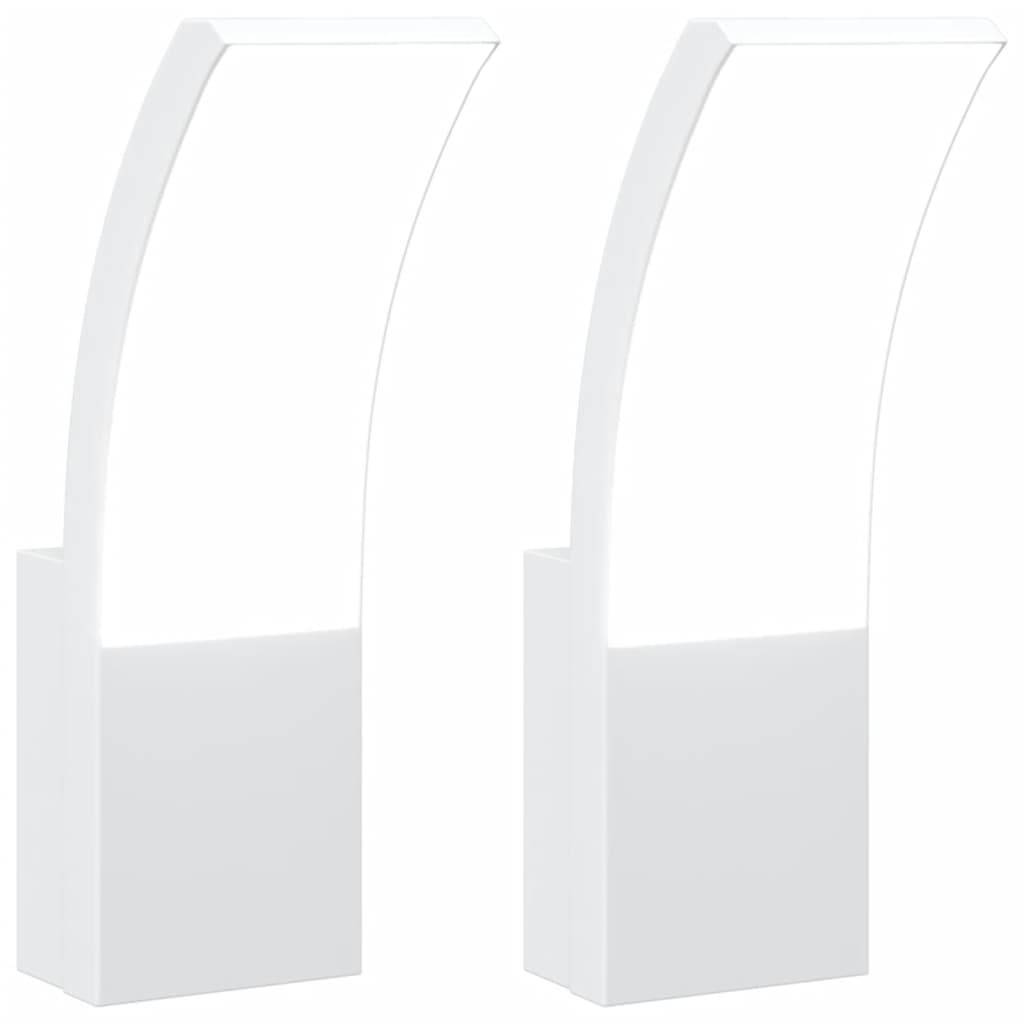 vidaXL LED-Außenwandleuchten 2 Stk. Weiß Aluminiumdruckguss