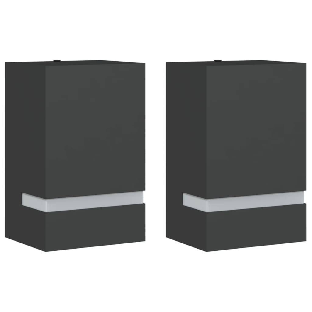 vidaXL Außenwandleuchten 2 Stk. Schwarz Edelstahl