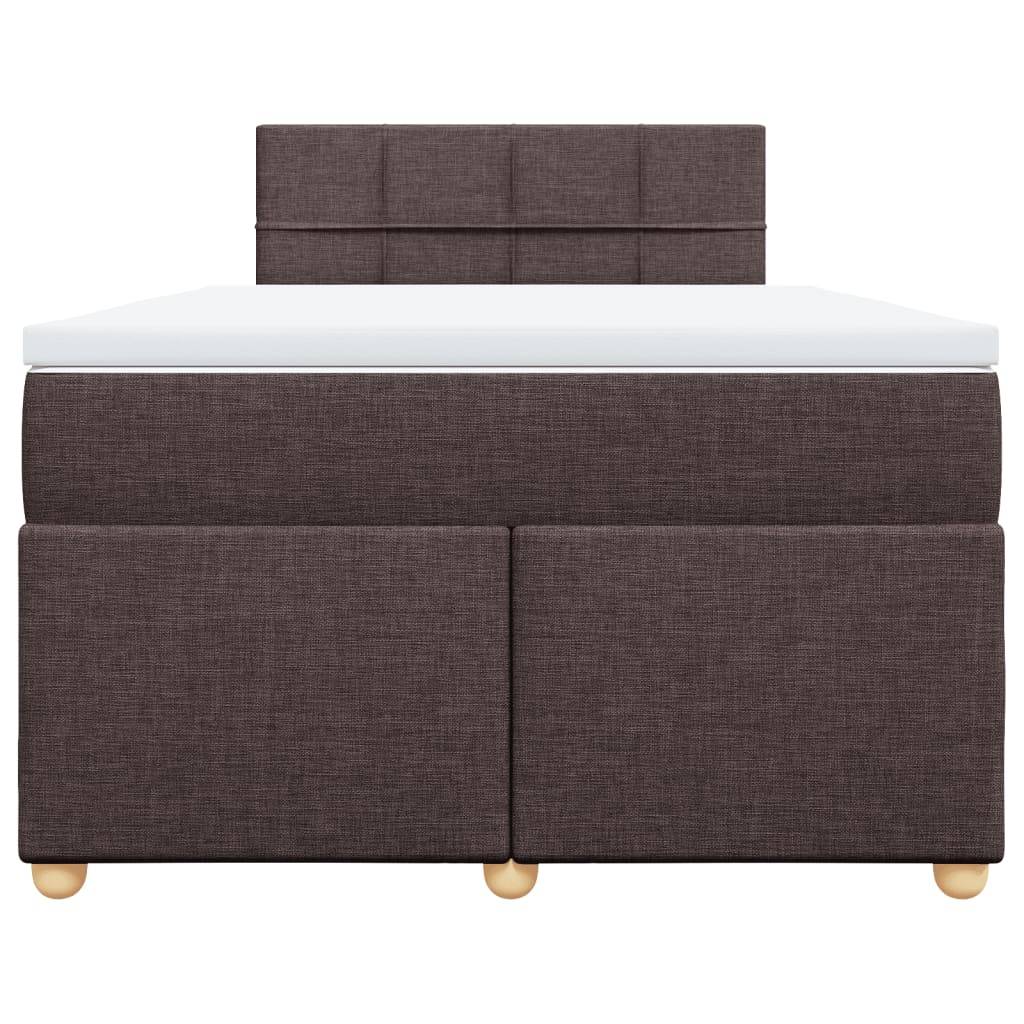 vidaXL Boxspringbett mit Matratze Dunkelbraun 120x200 cm Stoff