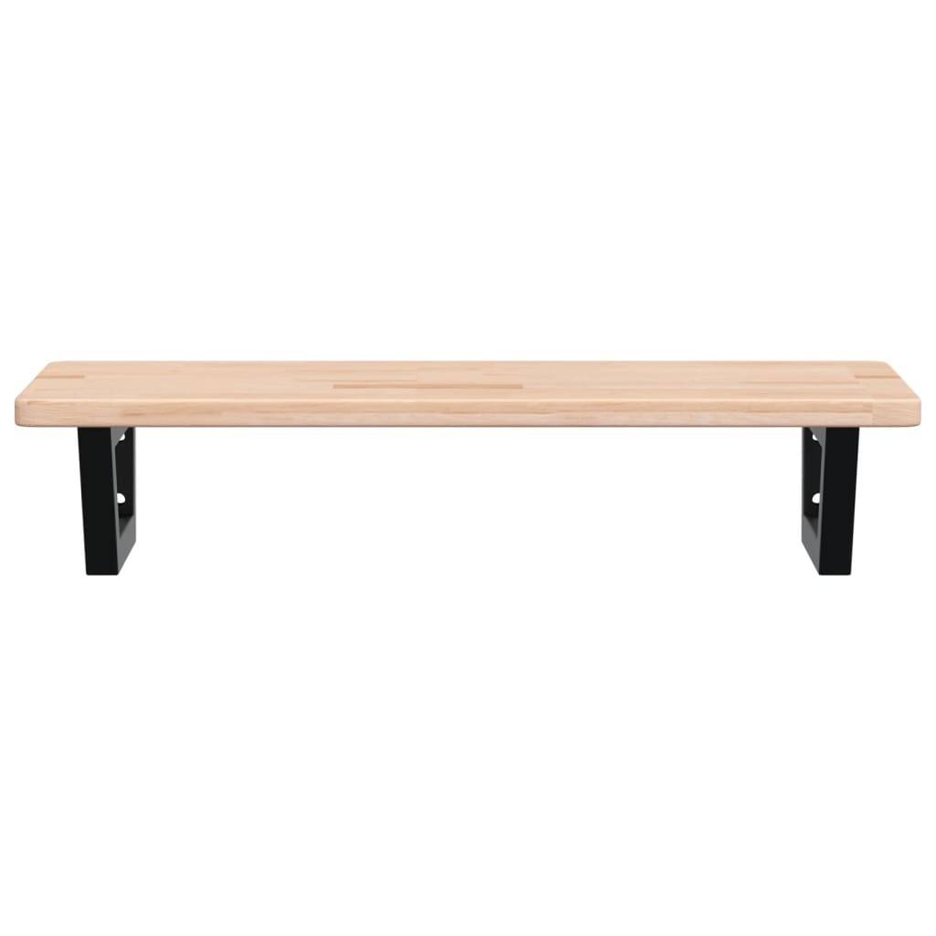 vidaXL Waschtischplatte mit Halterung Stahl und Massivholz Eiche