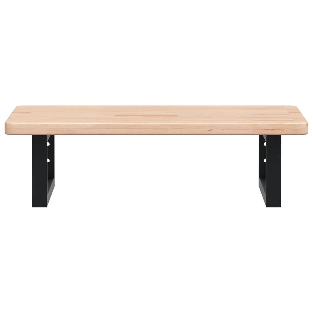 vidaXL Waschtischplatte mit Halterung Stahl und Massivholz Eiche