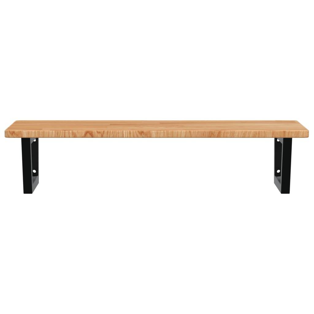 vidaXL Waschtischplatte mit Halterung Stahl und Massivholz Eiche