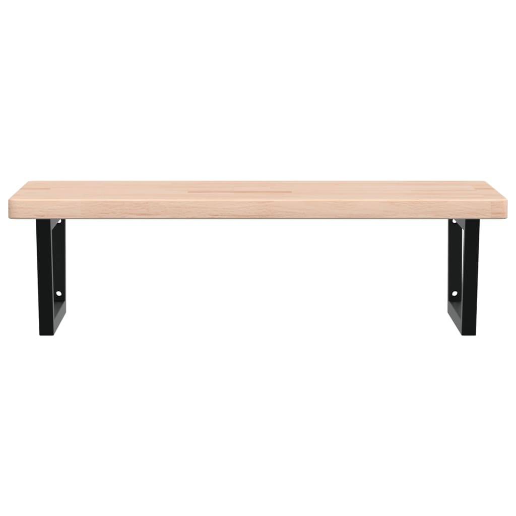 vidaXL Waschtischplatte mit Halterung Stahl und Massivholz Eiche