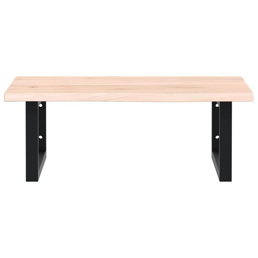 vidaXL Waschtischplatte mit Halterung Stahl und Massivholz Eiche