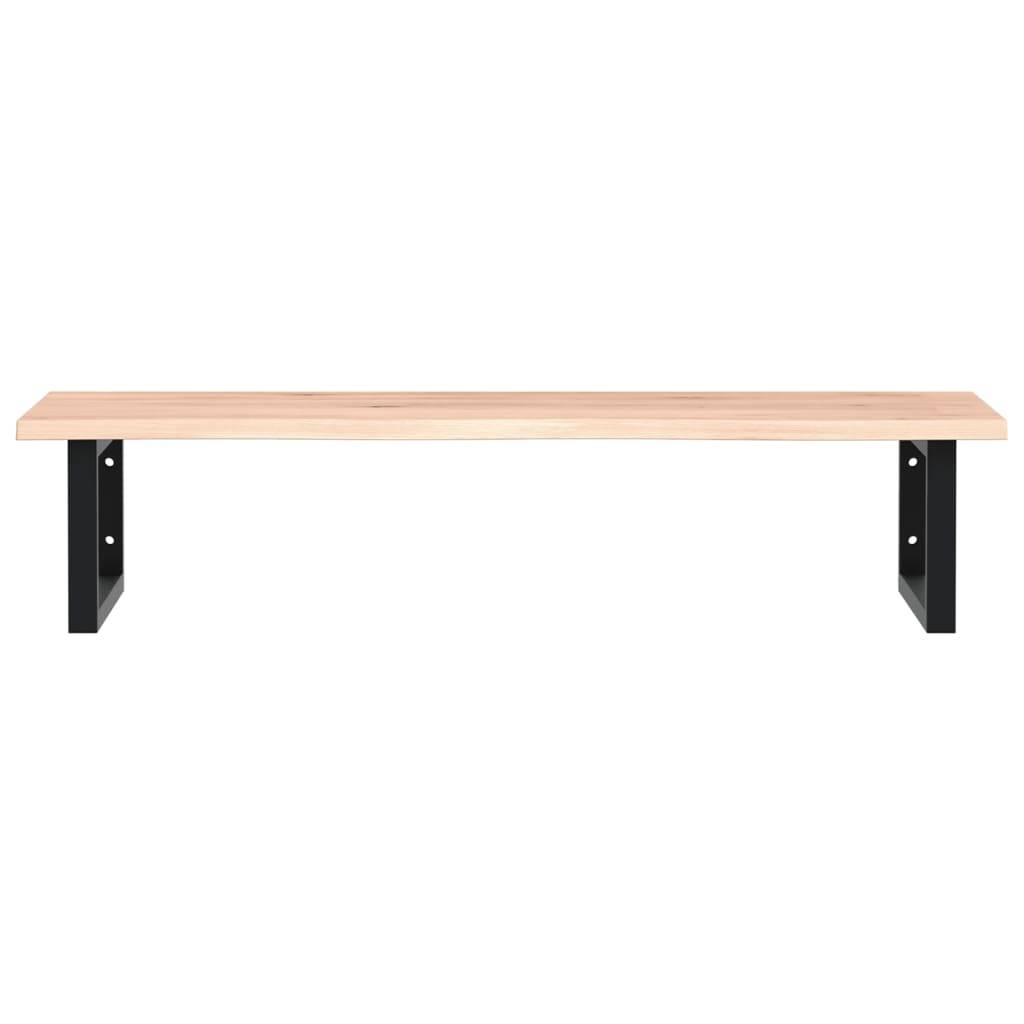 vidaXL Waschtischplatte mit Halterung Stahl und Massivholz Eiche