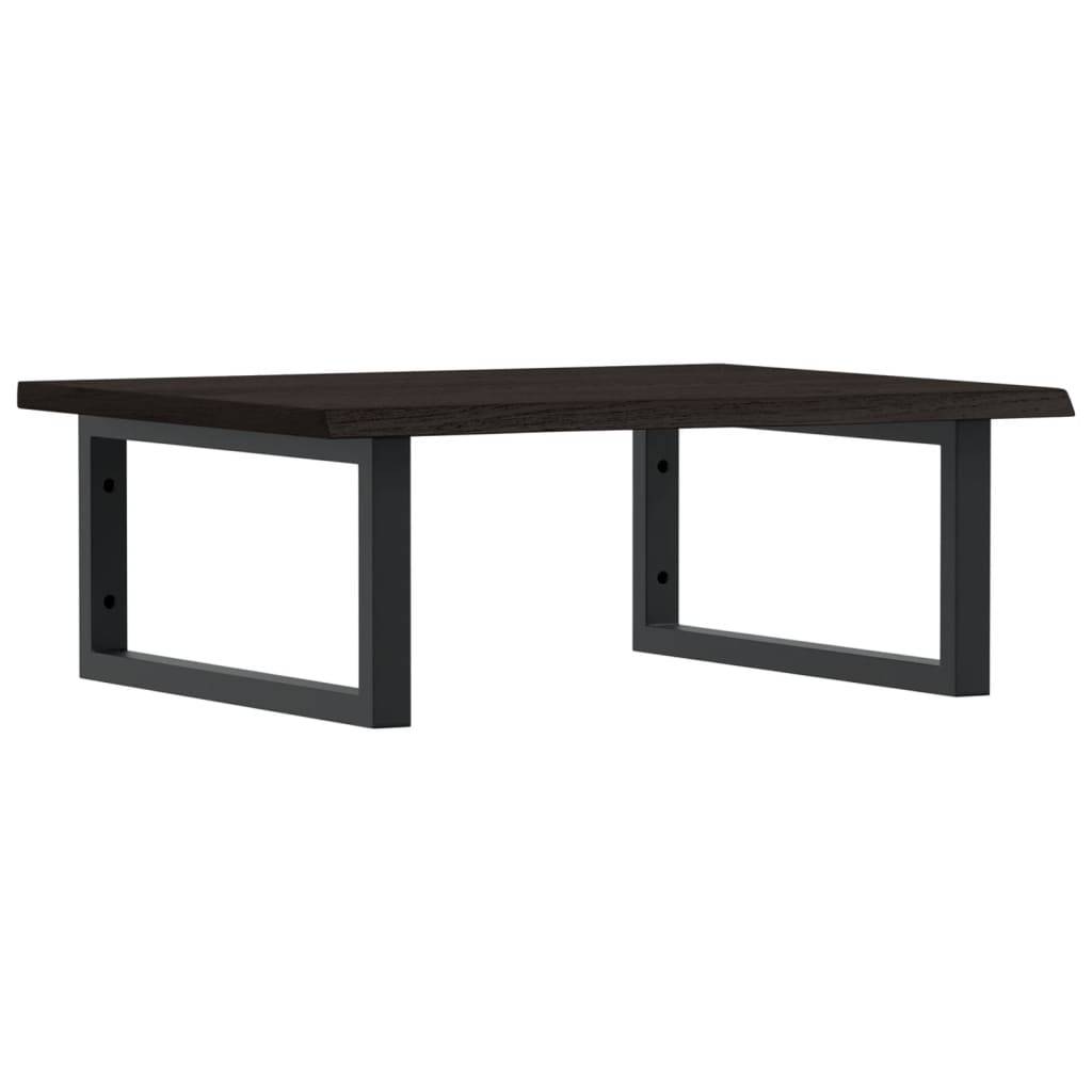vidaXL Waschtischplatte mit Halterung Stahl und Massivholz Eiche