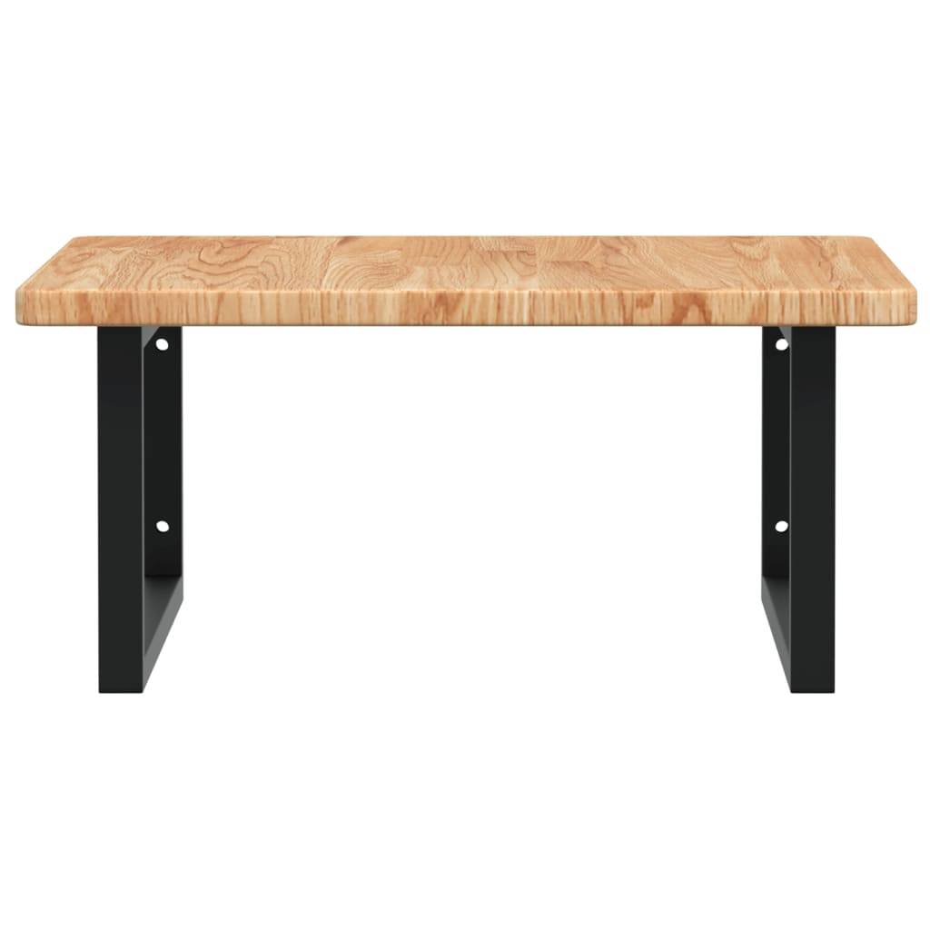 vidaXL Waschtischplatte mit Halterung Stahl und Massivholz Eiche