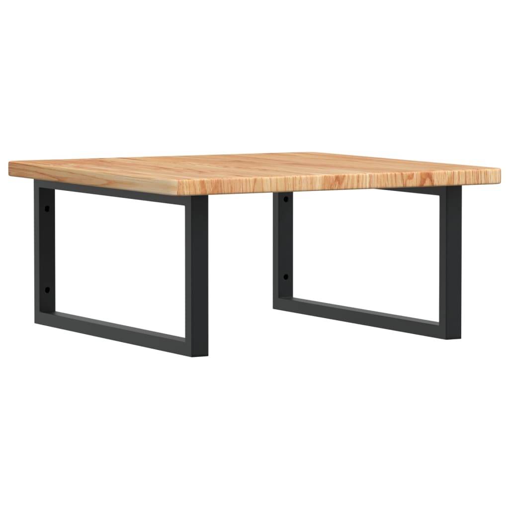 vidaXL Waschtischplatte mit Halterung Stahl und Massivholz Eiche