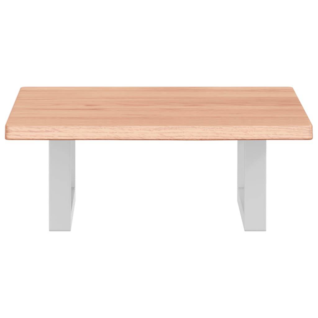 vidaXL Waschtischplatte mit Halterung Stahl und Massivholz Eiche