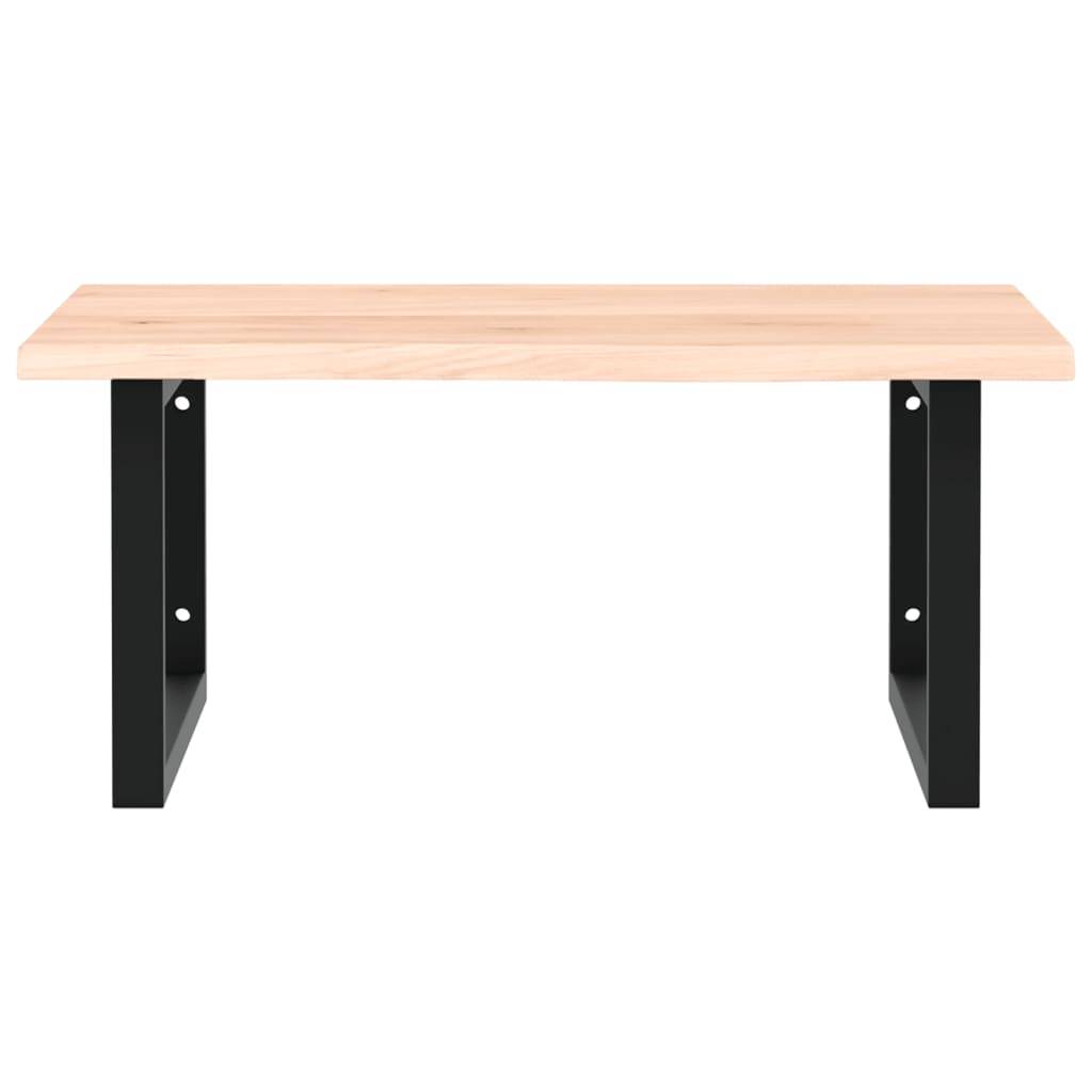 vidaXL Waschtischplatte mit Halterung Stahl und Massivholz Eiche