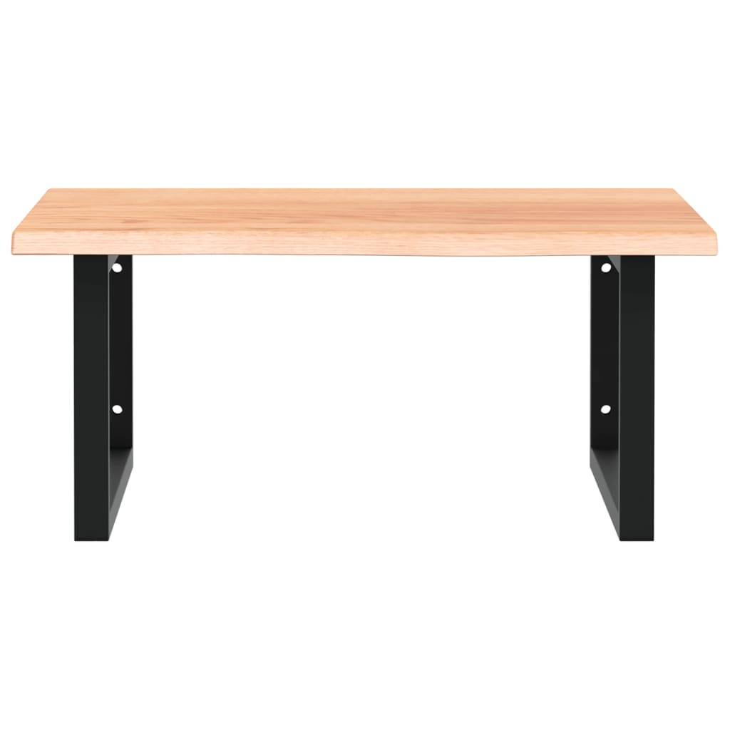 vidaXL Waschtischplatte mit Halterung Stahl und Massivholz Eiche