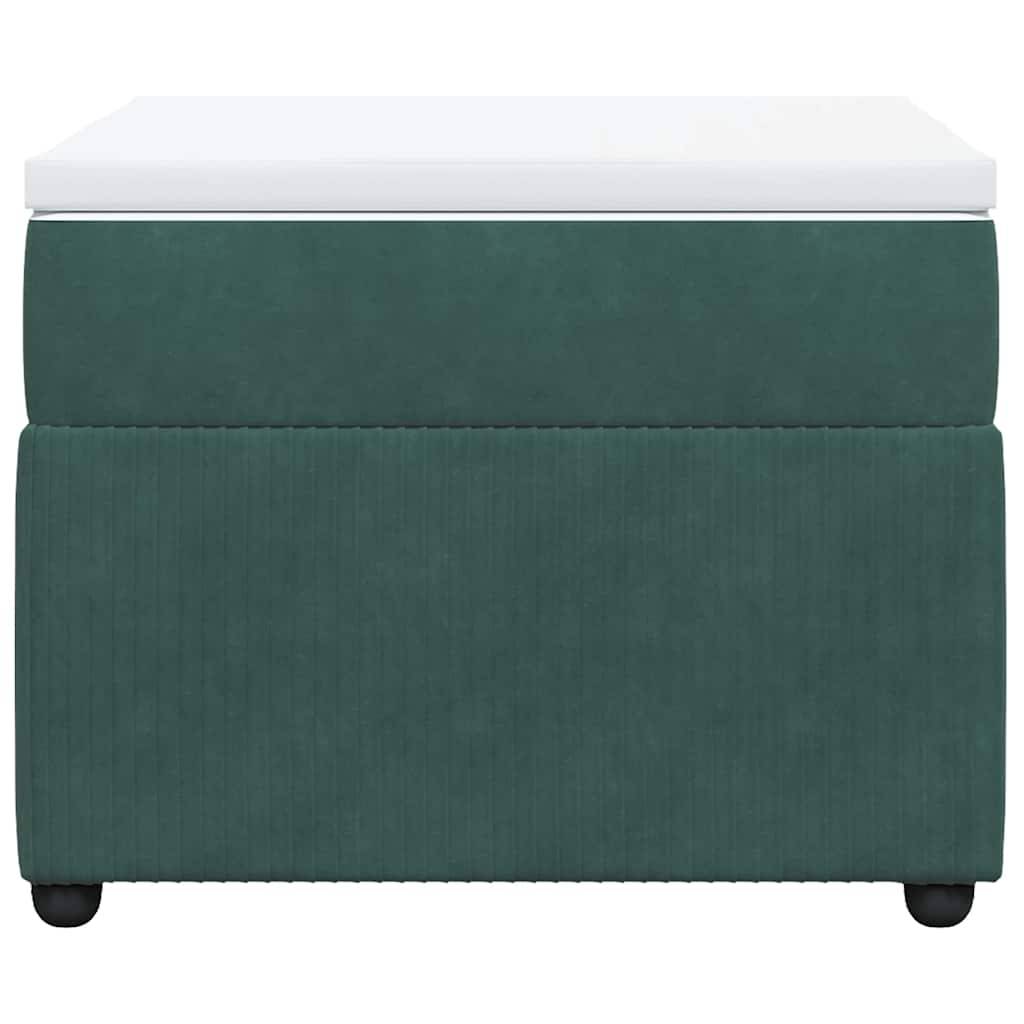vidaXL Boxspringbett mit Matratze Dunkelgrün 90x190 cm Samt