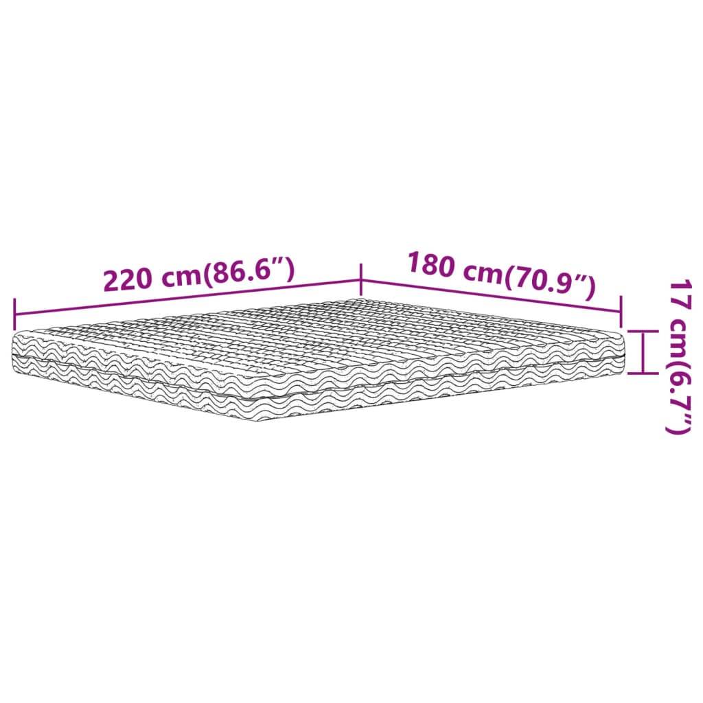 vidaXL Schaumstoffmatratze Weiß 180x220 cm Härtegrad H2 H3