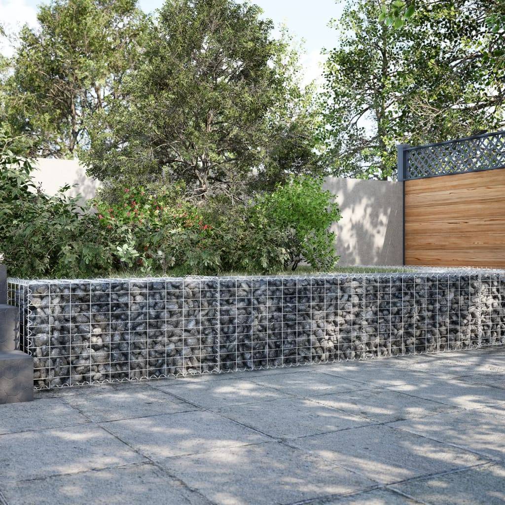 vidaXL Gabione mit Deckel 300x50x50 cm Verzinktes Eisen