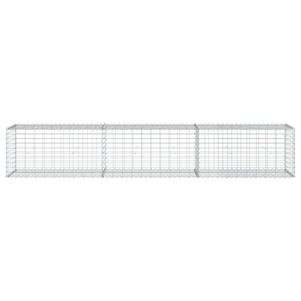 vidaXL Gabione mit Deckel 300x50x50 cm Verzinktes Eisen