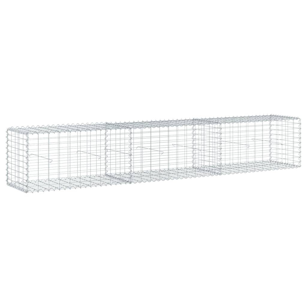 vidaXL Gabione mit Deckel 300x50x50 cm Verzinktes Eisen