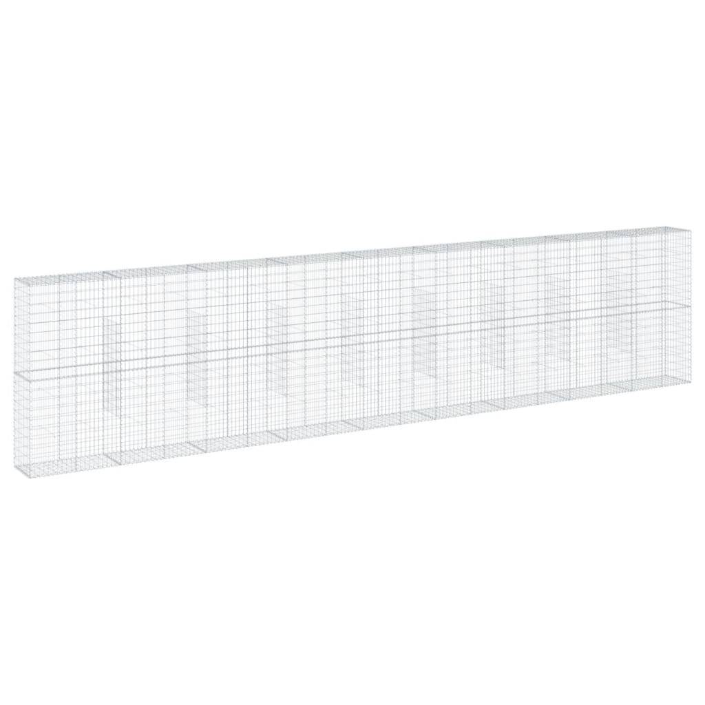 vidaXL Gabione mit Deckel 900x50x200 cm Verzinktes Eisen